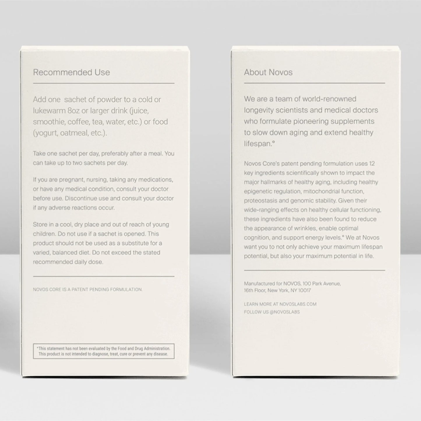 NOVOS Core Longevity Mix, Anti-Aging Supplement, Drink Powder Packet Orange Flavor - Skin Support, Energy, Mood, Sleep and Cognition Support - 30 Servings