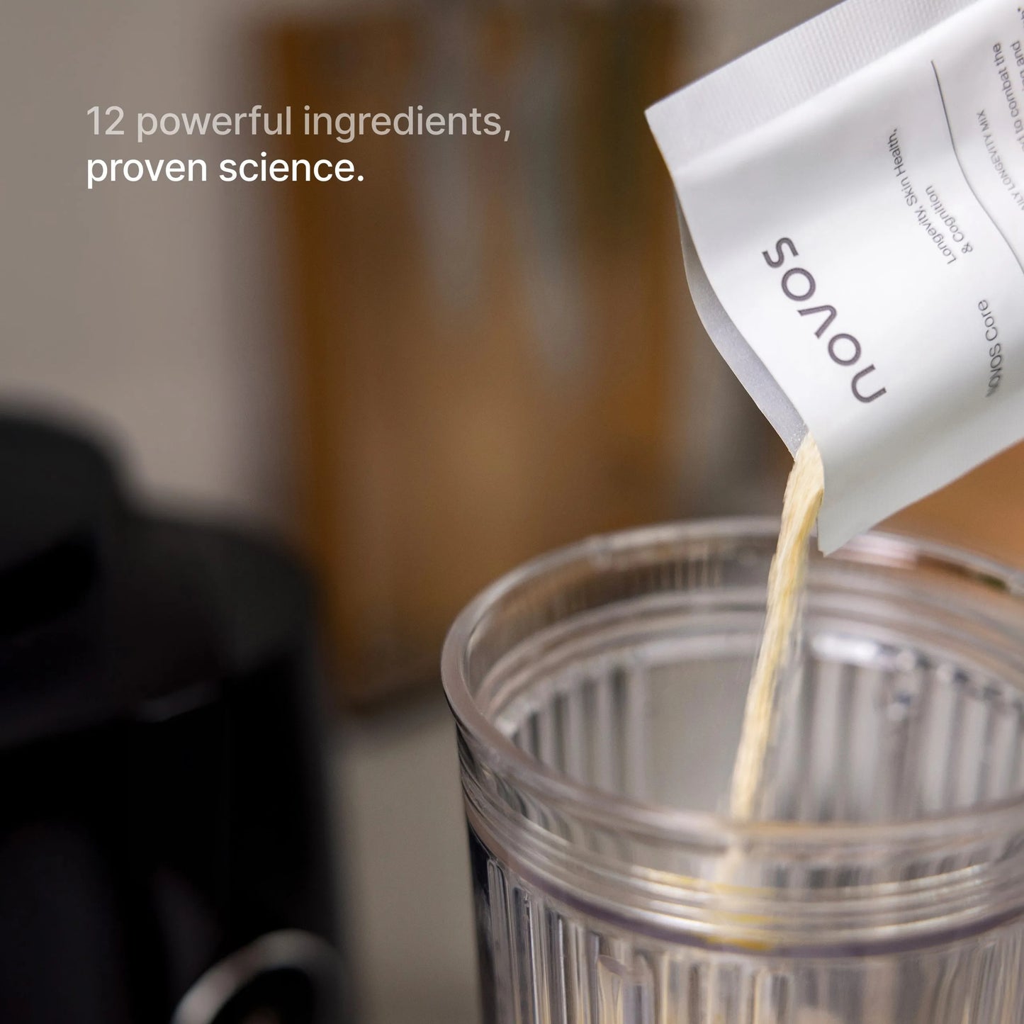 NOVOS Core Longevity Mix, Anti-Aging Supplement, Drink Powder Packet Orange Flavor - Skin Support, Energy, Mood, Sleep and Cognition Support - 30 Servings