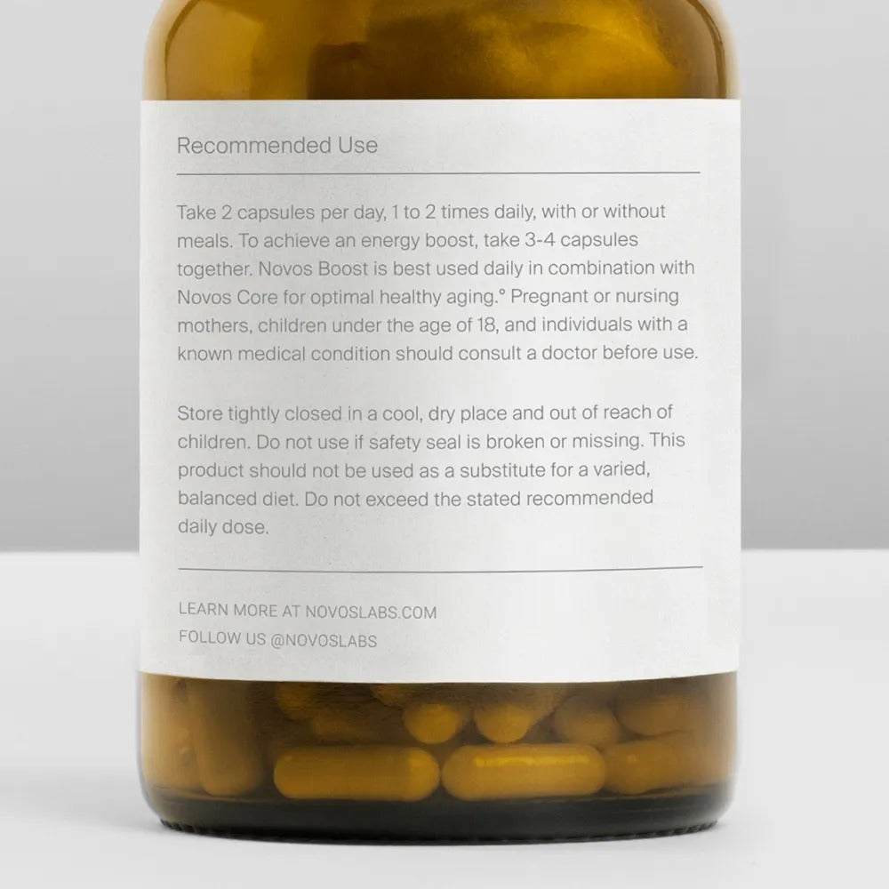 Novos Boost NMN - Contains 250 mg of High-Purity NMN, 60 Capsules, Supports Cellular Repair and DNA Protection, Boosts NAD+