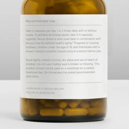 Novos Boost NMN - Contains 250 mg of High-Purity NMN, 60 Capsules, Supports Cellular Repair and DNA Protection, Boosts NAD+